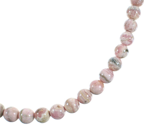 Southwest Rhodochrosite Silver Bead Necklace AX100466